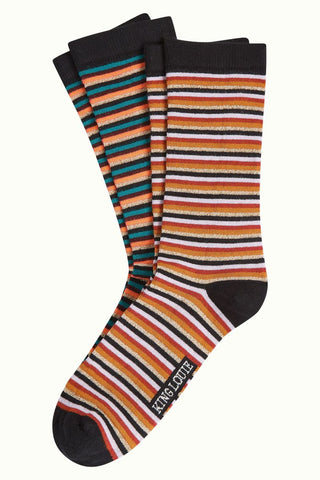 King Louie Socks 2-Pack Vicky Stripe Black