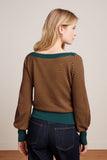 King Louie audrey bell sleeve top graham pine green 09166-200
