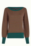 King Louie audrey bell sleeve top graham pine green 09166-200