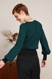 King Louie bell sleeve top teddy antique green 09172-212