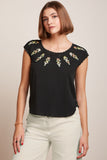 King Louie betty top dolce embroidery black 09620-001