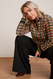 King Louie border palazzo pants milano crepe black 09372-001