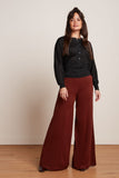 King Louie border palazzo pants milano crepe sandelwood brown 09372-553