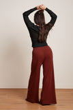 King Louie border palazzo pants milano crepe sandelwood brown 09372-553