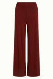 King Louie border palazzo pants milano crepe sandelwood brown 09372-553