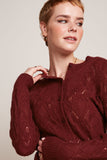 King Louie cardi roundneck orcia cabernet red 09057-622
