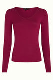 King Louie carice V top uni rib beaujolais red 08330-605