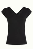 King Louie double v top uni rib black 08875-001