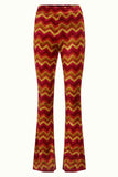 King Louie flared pants penny cabernet red 09360-622