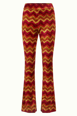 King Louie flared pants penny cabernet red 09360-622