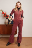 King Louie garbo flare jumpsuit corduroy desert red 09213-674