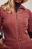 King Louie garbo flare jumpsuit corduroy desert red 09213-674
