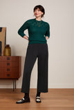 King Louie jeannie yoke sweater farfalle pine green 09054-200