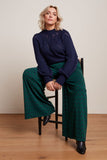 King Louie pia pants duffy jacquard evening blue 09328-445