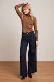 King Louie rollneck top mimmi stripe cabernet red 09400-622