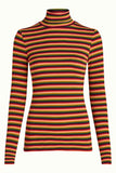 King Louie rollneck top mimmi stripe cabernet red 09400-622