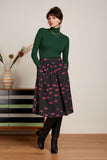 King Louie rollneck top uni rib forest green 08331-204