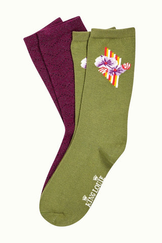 King Louie socks 2-pack Rebelle Posey Green 08353-253