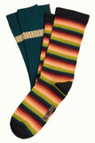 King Louie socks 2-pack mimmi stripe pine green 09388-200