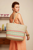 King Louie straw Bag Bari sand