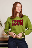 King Louie valentina sweater peachy posey green 09404-253