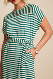 King Louie vera tunic dress chopito stripe ponderosa green 08867-205