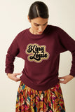 King Louie Febe Sweater Peachy Cabernet Red