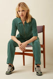 King Louie Garbo ZIp Jumpsuit Corduroy matcha green