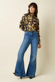 King Louie Jimmy Bell Bottom Pants Stone Denim Blue Tint