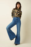 King Louie Jimmy Bell Bottom Pants Stone Denim Blue Tint