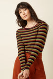 King Louie Lili Tee Frostine Stripe Spicy Orange 10121-945