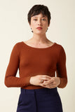 King Louie Lili Tee Uni Rib Spicy Brown