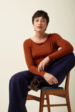 King Louie Lili Tee Uni Rib Spicy Brown