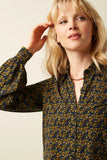 King Louie Maisie Blouse Mirth Jersey Rhodonite Blue