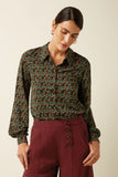 King Louie Maisie Blouse Mirth Jersey Rhubarb Red