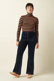 King Louie Rollneck Top Frostine Stripe Spicy Orange