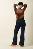 King Louie Rollneck Top Frostine Stripe Spicy Orange