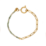Madam the Label armband chain big groene aventurijn goud