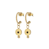 Madam the label Oorringen (twisted) round black beauty 3d bolletje goud