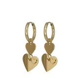 madam the label oorringen double heart goud