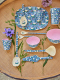 Rice large rectangular diner plate blue swan lake print MELPL-SWLA
