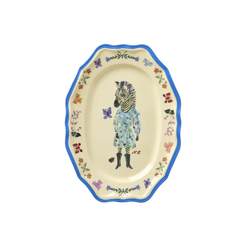Rice small vintage serving dish blue Nathalie Léte print MESER-SVINATB