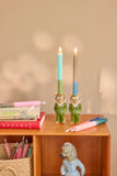 Rice tiger ceramic candle holder green