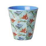 Rice medium melamine cup blue with dragon print MELCU-DRA