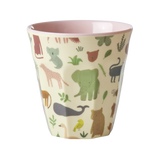 Rice melamine cup soft pink with sweet jungle print MELCU-SWJUNSI