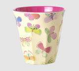 Rice medium melamine cup with butterfly print MELCU-BUTF
