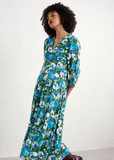 Seasalt Cornwall etta dress regular paper hellebores forest green WM35615_PAPER