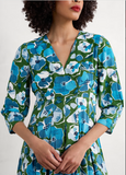 Seasalt Cornwall etta dress regular paper hellebores forest green WM35615_PAPER