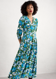 Seasalt Cornwall etta dress regular paper hellebores forest green WM35615_PAPER