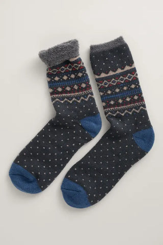 Seasalt Cornwall men's cabin socks trevelloe inkwell  b_ac33007_29333